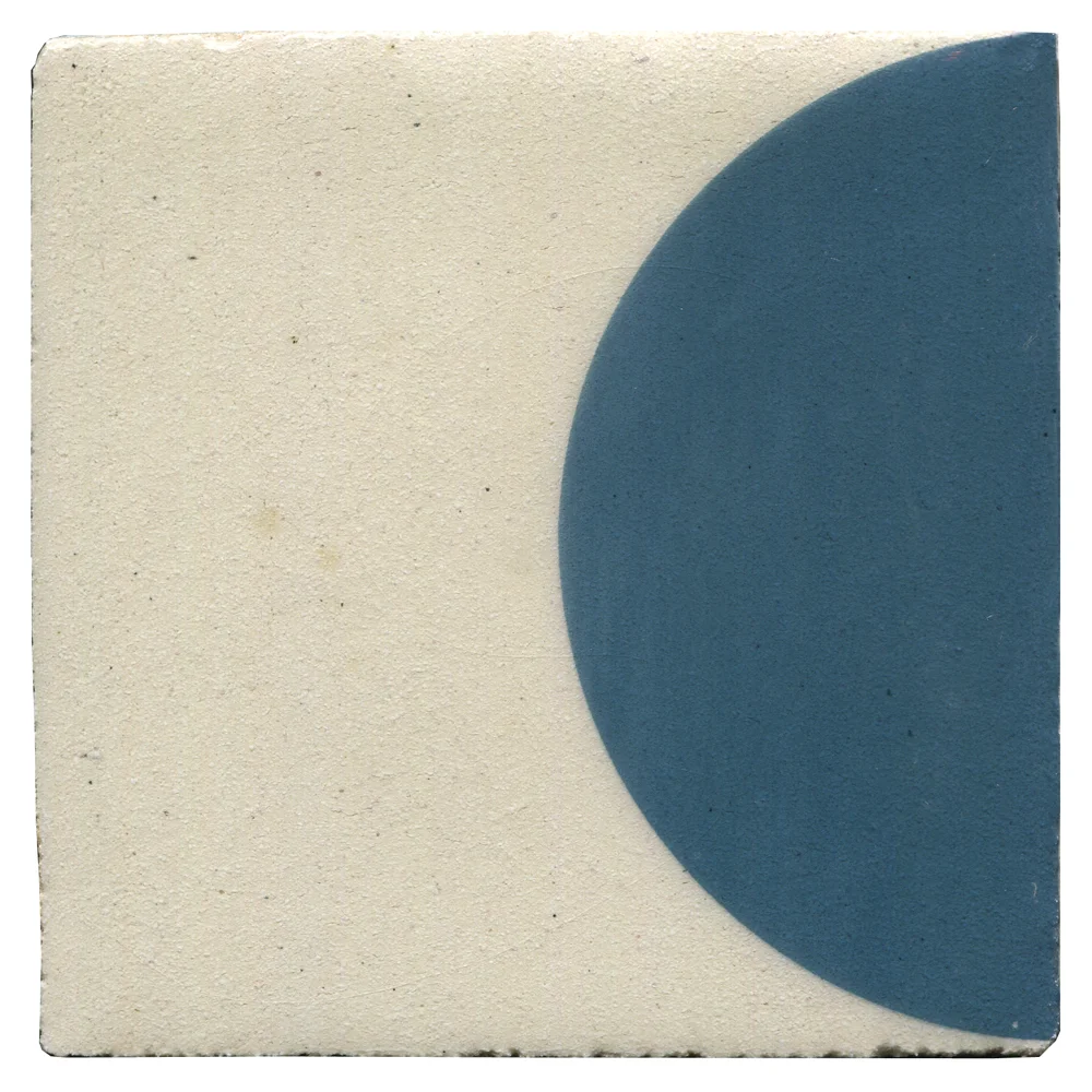 Blue Lustre on Cream | Half Moon