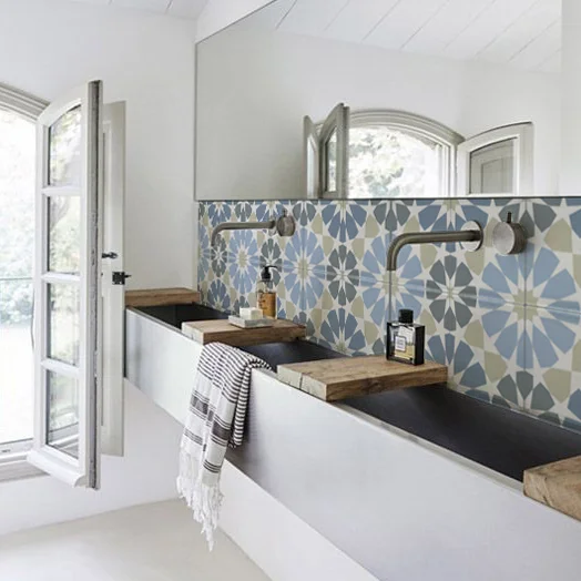 blue/yellow/grey | Crackle glaze