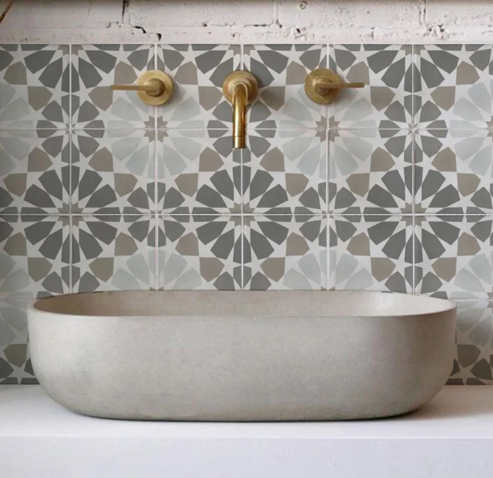 Madina, handmade soneware tiles. A collaboration with 3cubed and Froyle Tiles