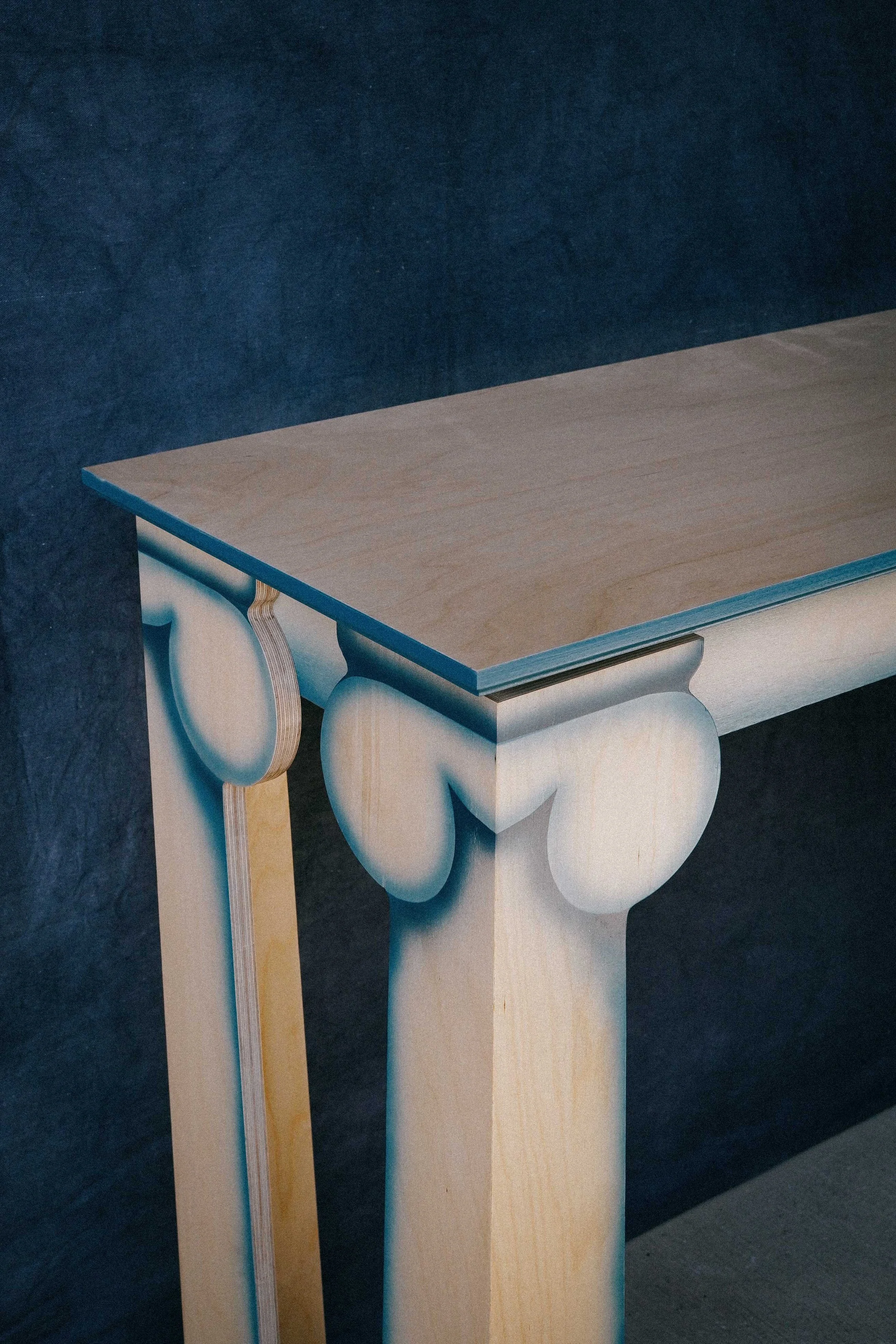 Column Console Table . 2025 . Blue