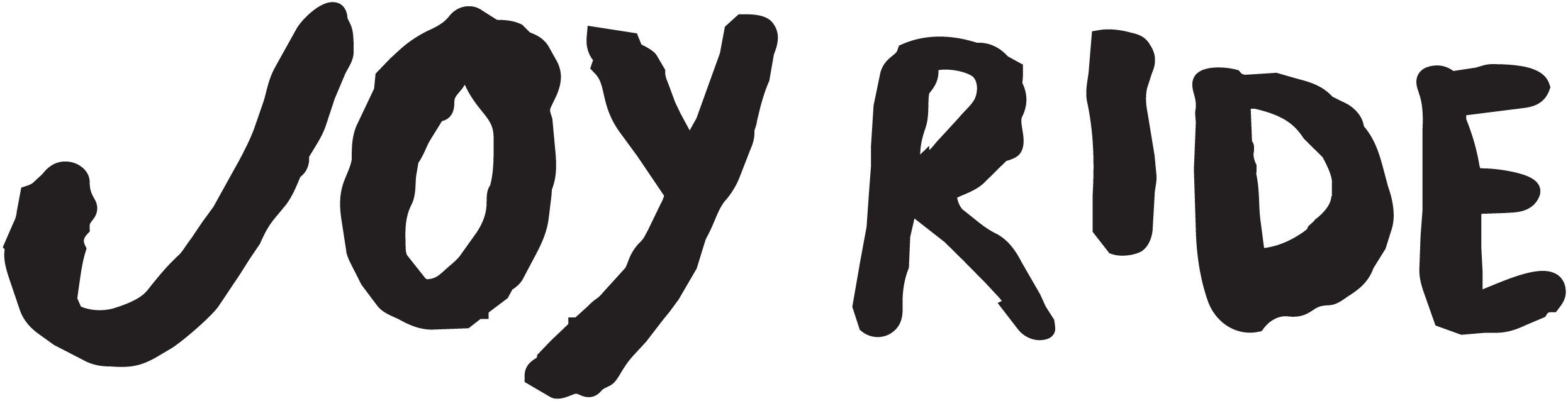 Black hand-drawn text spelling 'JOUURBE' on a transparent background.