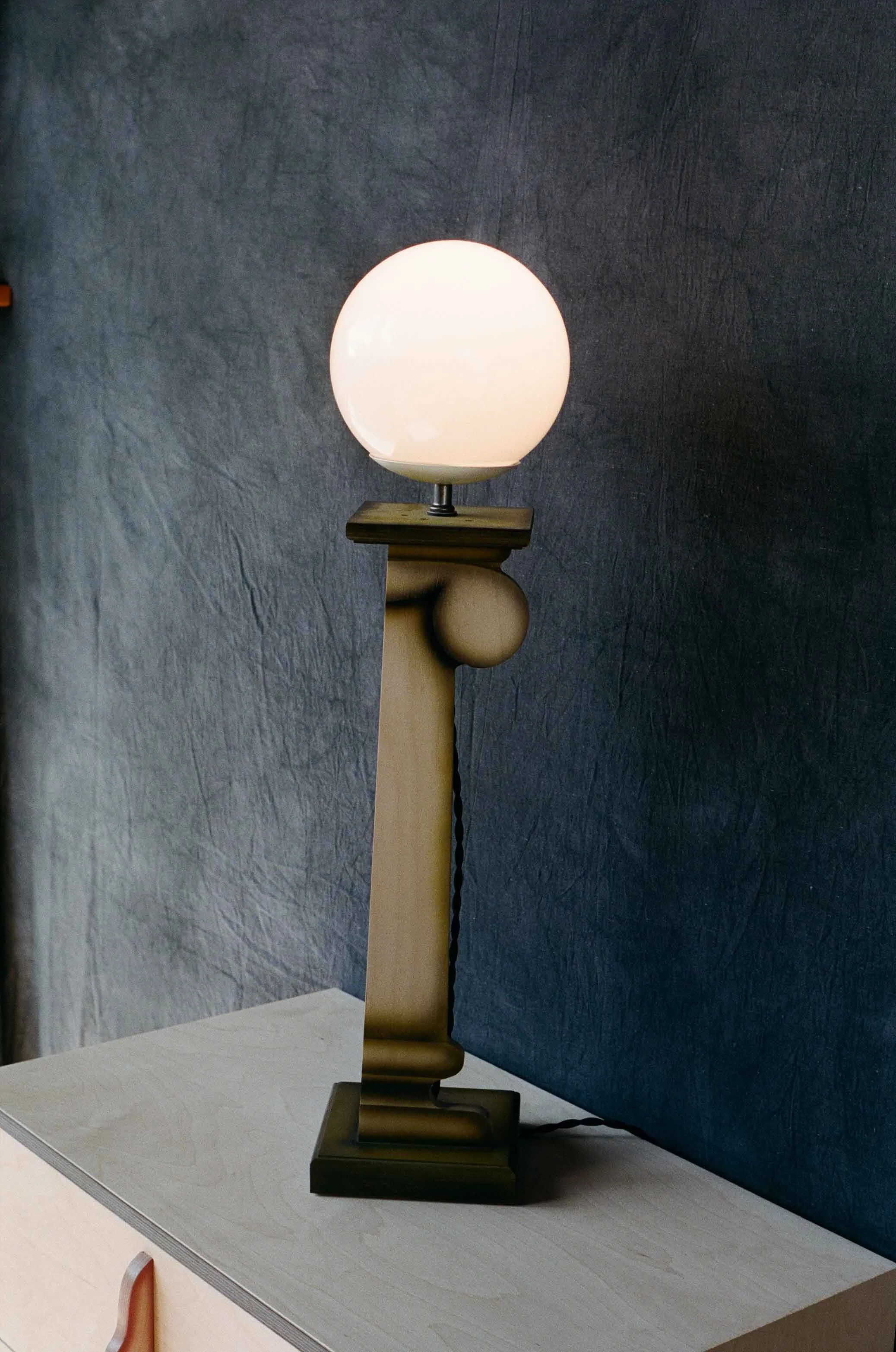 Green Column Table Lamp