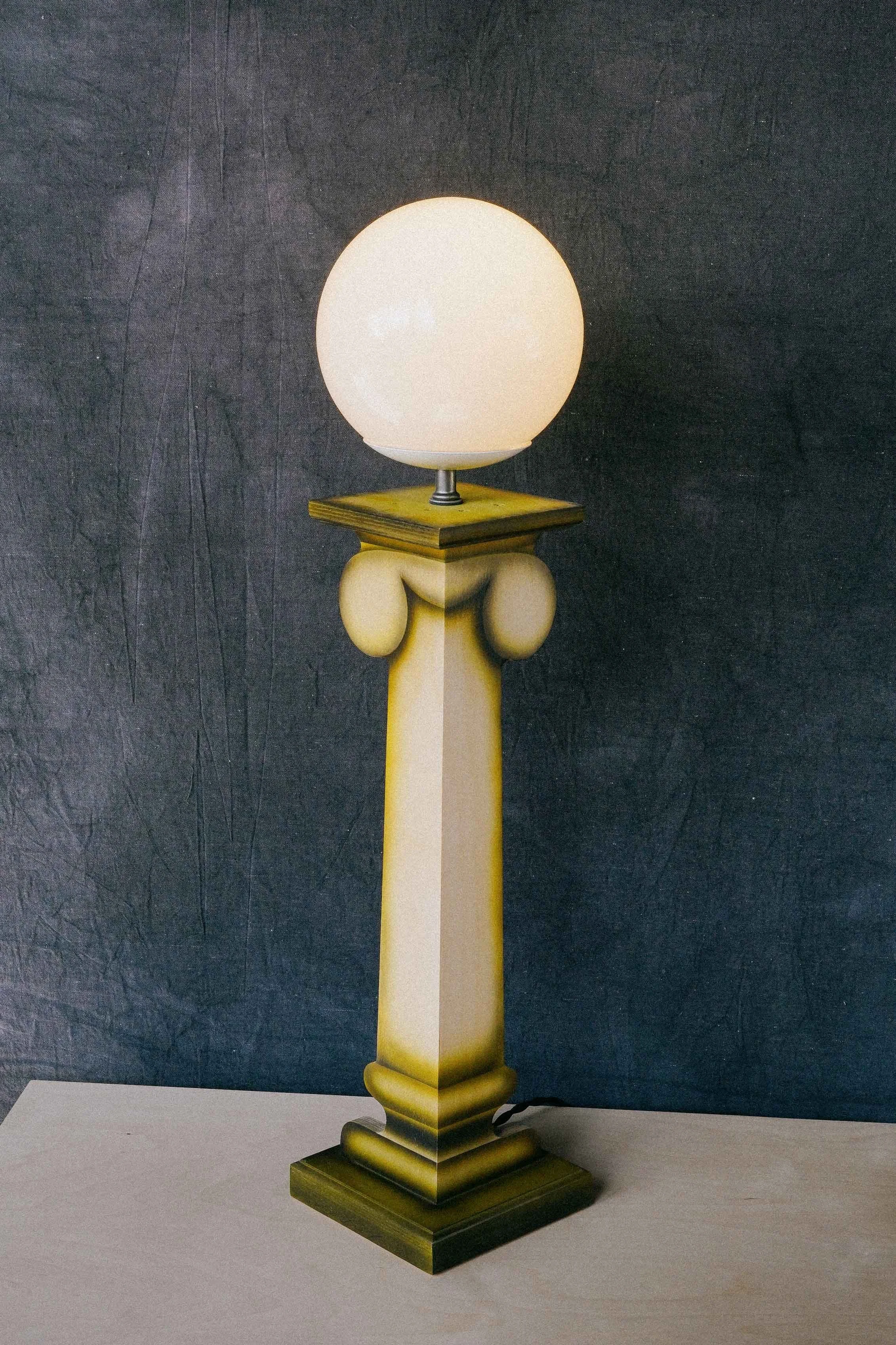 Green Column Table Lamp