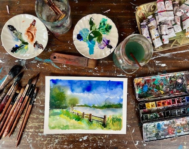 Watercolor Painting at Fields Pond Audubon Center