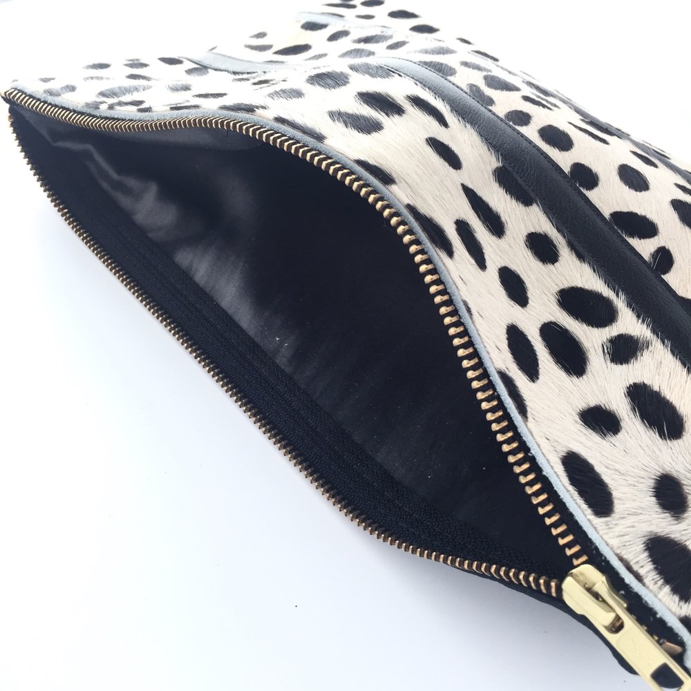 Spotted Calf Hair Clutch — BOURBON & STITCH