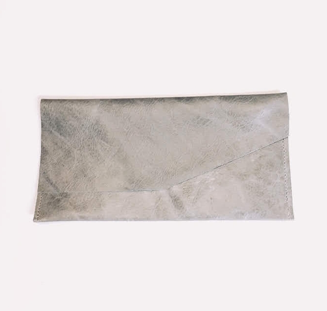 Stone Grey Foldover Wallet — BOURBON & STITCH Stone Grey Foldover Wallet — BOURBON & STITCH