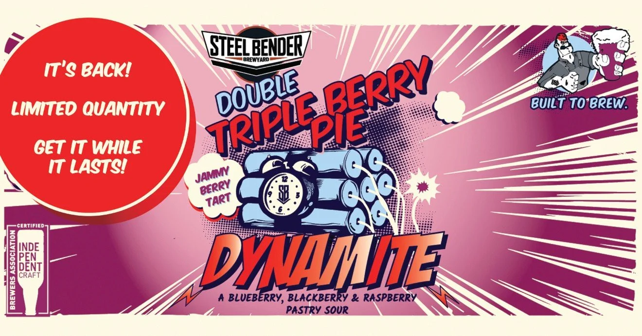 It's baaaack! But limited re-release...get it while it lasts!⁠
⁠
We held back some of our Anniversary DYNAMITE to bring it back for Balloons &amp; Brews! Our double pastry sour is loaded with blackberry, blueberry, AND raspberry and punched up with s