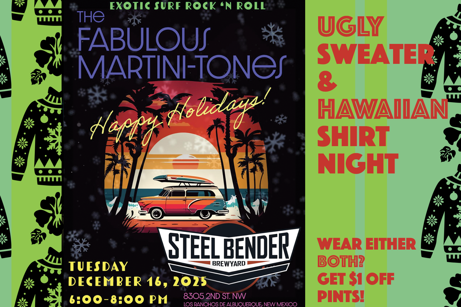 The Fabulous Martini-Tones LIVE &amp; Hawaiian Shirt / Ugly Sweater Night 