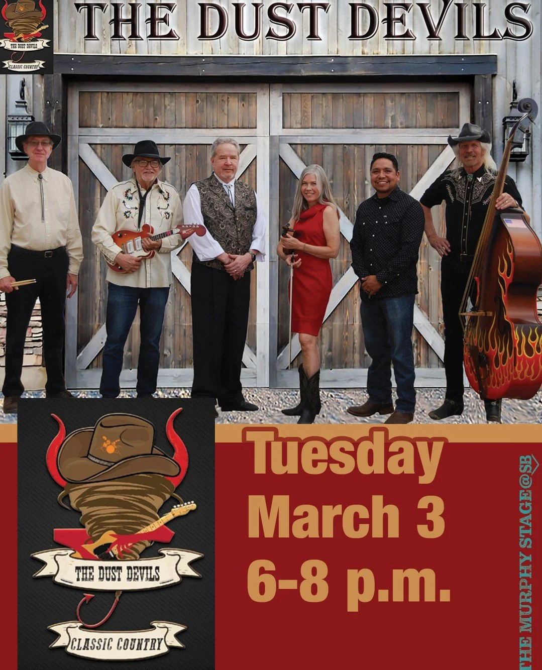 𝙼𝚄𝚂𝙸𝙲 𝚃𝚄𝙴𝚂𝙳𝙰𝚈 𝚘𝚗 𝚃𝚑𝚎 𝙼𝚞𝚛𝚙𝚑𝚢 𝚂𝚝𝚊𝚐𝚎⁠ 𝚊𝚝 𝚂𝚝𝚎𝚎𝚕 𝙱𝚎𝚗𝚍𝚎𝚛⁠
𝚃𝚑𝚎 𝙳𝚞𝚜𝚝 𝙳𝚎𝚟𝚒𝚕𝚜 ⁠
𝟹.𝟹 // 𝟼-𝟾 𝚙.𝚖.⁠
⁠
𝚆𝚊𝚕𝚔, 𝚍𝚛𝚒𝚟𝚎, 𝚑𝚎𝚌𝚔, 𝚛𝚒𝚍𝚎 𝚒𝚗 𝚘𝚗 𝚑𝚘𝚛𝚜𝚎𝚋𝚊𝚌𝚔 (𝚑𝚊𝚙𝚙𝚎𝚗𝚜 𝚊𝚕𝚕 𝚝𝚑𝚎 ?