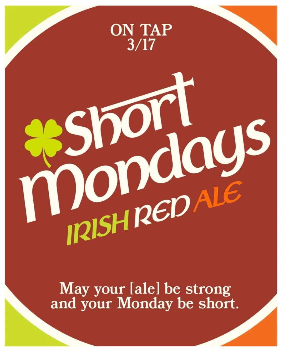 Capping off our 9-Year Anniversary celebration on St. Patrick&rsquo;s Day with Short Mondays Irish Red on nitro and music from our friends, Dirty Brown Jug Band! 

Plus Irish Meat Pies from the kitchen and Brickie American Stout on tap and Barrel-Age
