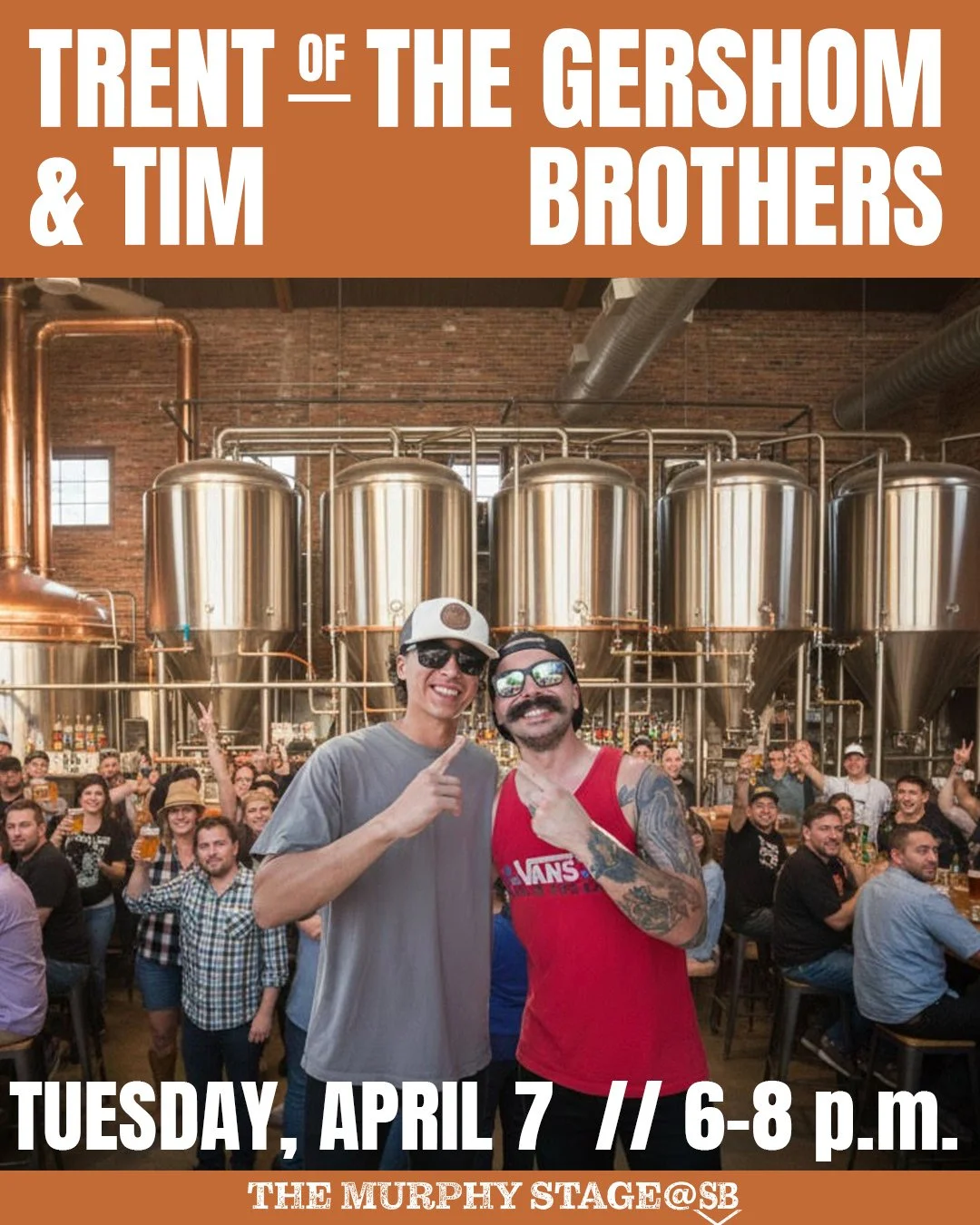 𝙼𝚄𝚂𝙸𝙲 𝚃𝚄𝙴𝚂𝙳𝙰𝚈 𝚘𝚗 𝚃𝚑𝚎 𝙼𝚞𝚛𝚙𝚑𝚢 𝚂𝚝𝚊𝚐𝚎⁠ ⁠𝚊𝚝 𝚂𝚝𝚎𝚎𝚕 𝙱𝚎𝚗𝚍𝚎𝚛⁠
⁠
𝚃𝚛𝚎𝚗𝚝 &amp; 𝚃𝚒𝚖 𝚘𝚏 𝚃𝚑𝚎 𝙶𝚎𝚛𝚜𝚑𝚘𝚖 𝙱𝚛𝚘𝚝𝚑𝚎𝚛𝚜⁠
⁠
#nationalbeerday, 𝚃𝚞𝚎𝚜𝚍𝚊𝚢, 𝙰𝚙𝚛𝚒𝚕 𝟽 // 𝟼-𝟾 𝚙.𝚖.⁠
𝙰 𝚌𝚘𝚞𝚙𝚕𝚎 𝚘