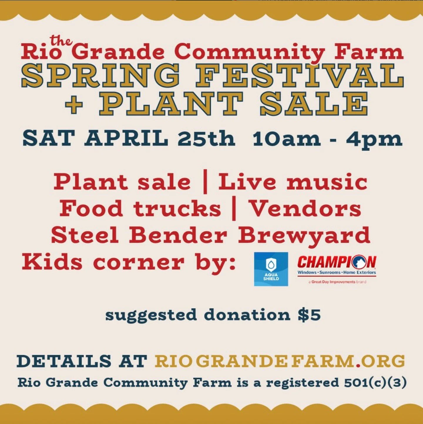Spring is calling 🌱🌼⁠
⁠
Join us for the Rio Grande Community Farm Annual Spring Fundraiser: 𝐓𝐡𝐞 𝐒𝐩𝐫𝐢𝐧𝐠 𝐅𝐞𝐬𝐭𝐢𝐯𝐚𝐥 + 𝐏𝐥𝐚𝐧𝐭 𝐒𝐚𝐥𝐞!⁠
⁠
🗓️ Saturday, April 25 / 10am&ndash;4pm⁠
📍at Rio Grande Community Farm / 1701 Montano Rd. NW