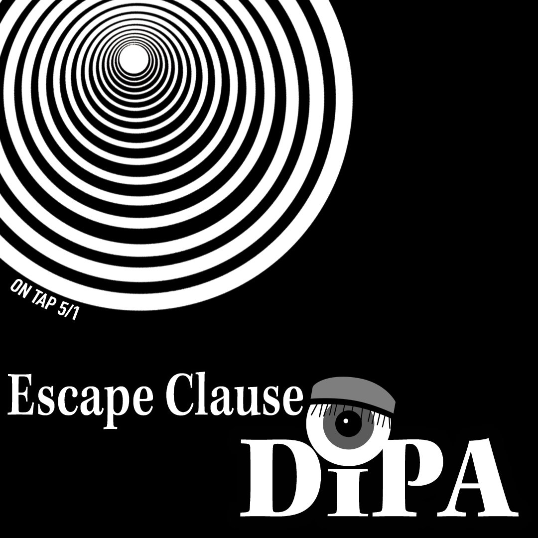 ꩜𝐎𝐧 𝐭𝐚𝐩 𝐅𝐫𝐢𝐝𝐚𝐲!🍺⁠
Escape Clause is an easy-drinking IPA that delivers a soft dose of sweet and tangy orange zest and tropical fruit followed by a lingering piney bite. ⁠
7.7% ABV | 48 IBUs⁠
⁠
#BuiltToBrew #NMcraftbeer