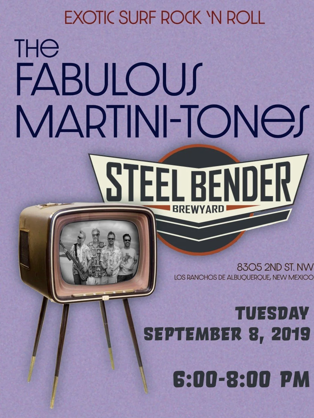 Wear your tackiest Hawaiian shirt (or something darn close) for $1 off pints!⁠
And of course, the 𝘼𝙇𝙒𝘼𝙔𝙎 𝙁𝘼𝘽𝙐𝙇𝙊𝙐𝙎 The Fabulous Martini-Tones will deliver the fun...⁠
Exotic Surf Rock⁠
Spy Movie Themes⁠
Psychedelic Jazz⁠
Western Noir⁠
..