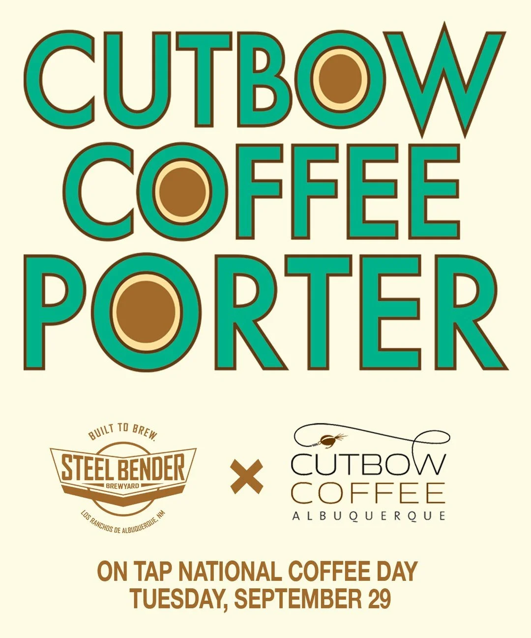Just in time for fall weather and back by popular demand...⁠
⁠
We&rsquo;ve teamed up again with our friends at Cutbow Coffee to bring you CUTBOW COFFEE PORTER ☕️ , on tap on National Coffee Day, Tuesday, September 29!⁠
⁠
This time, we cold-steeped Cu