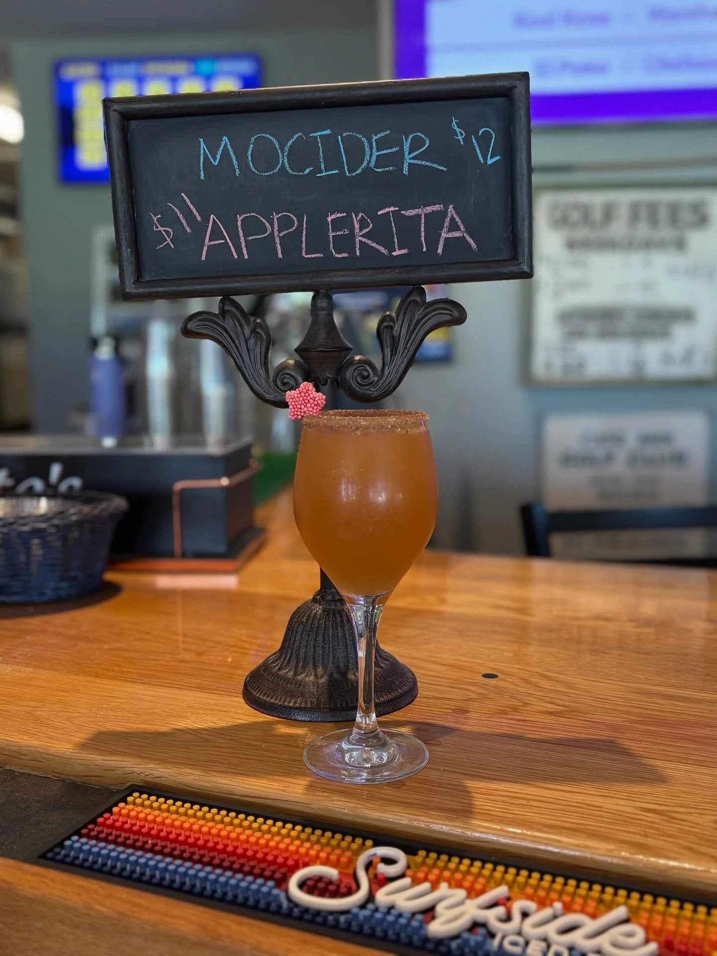 Come see Megan and Julie at the Fairway Pub (Cape Ann Golf Course) Drink special of the day is an apple cider mimosa or apple cider margarita with the caramel rim... YUM!!! Try some of our scallops wrapped in bacon! #happiestplaceonearth #sundayfunda