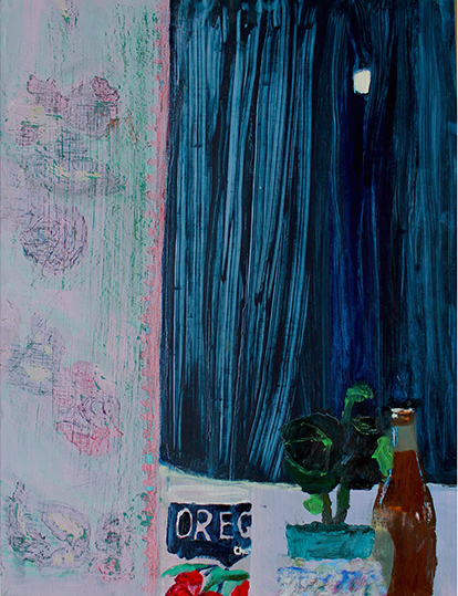  AUBREY LEVINTHAL: Velvet Moon, oil on canvas, 22" x 18" 
