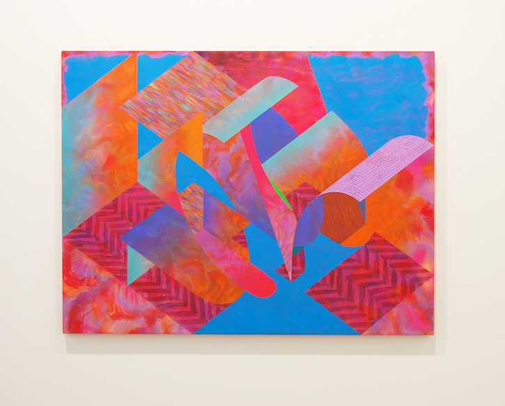  NICHOLE VAN BEEK: Make Love, Acrylic and fiber paste on dyed canvas, 30 x 40 inches, 2015 