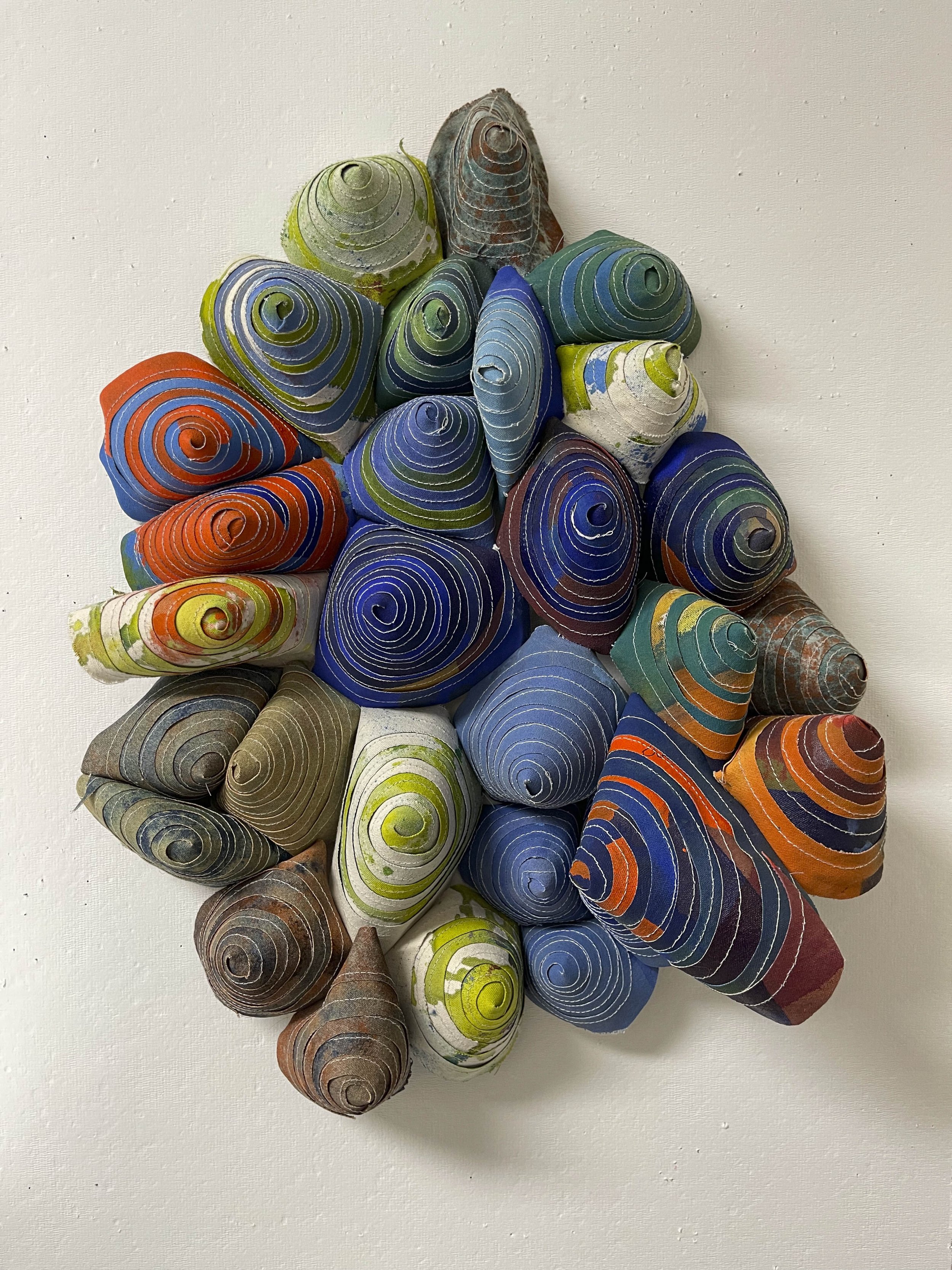   Colleen McCubbin Stepanic ,  Bunch , 2023, acrylic, canvas, thread, 24 x 18 x 10" 