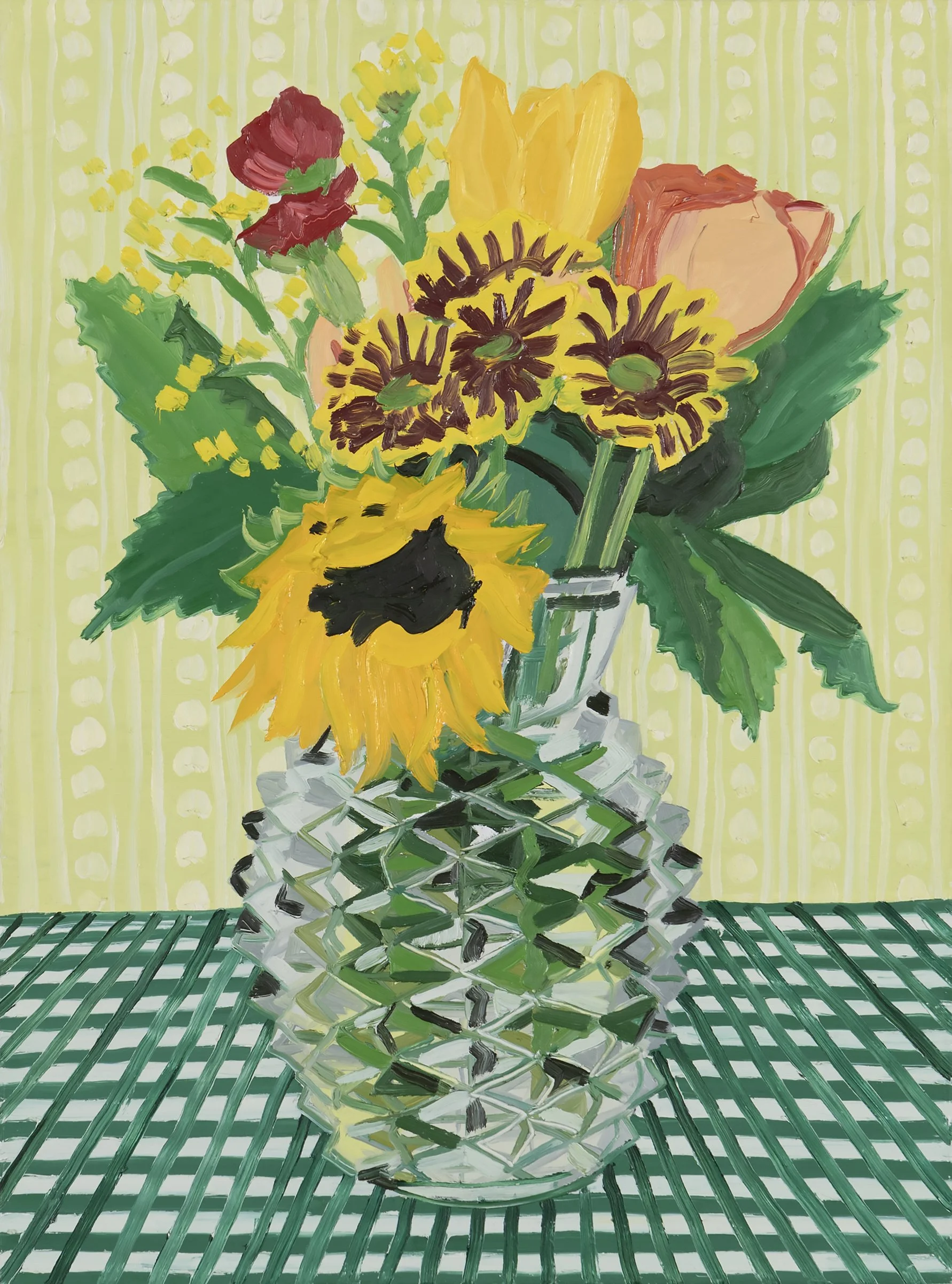 Lauren Whearty, Pinecone Vase with Summer Flowers, 2025, Oil on linen, 12" x 16"