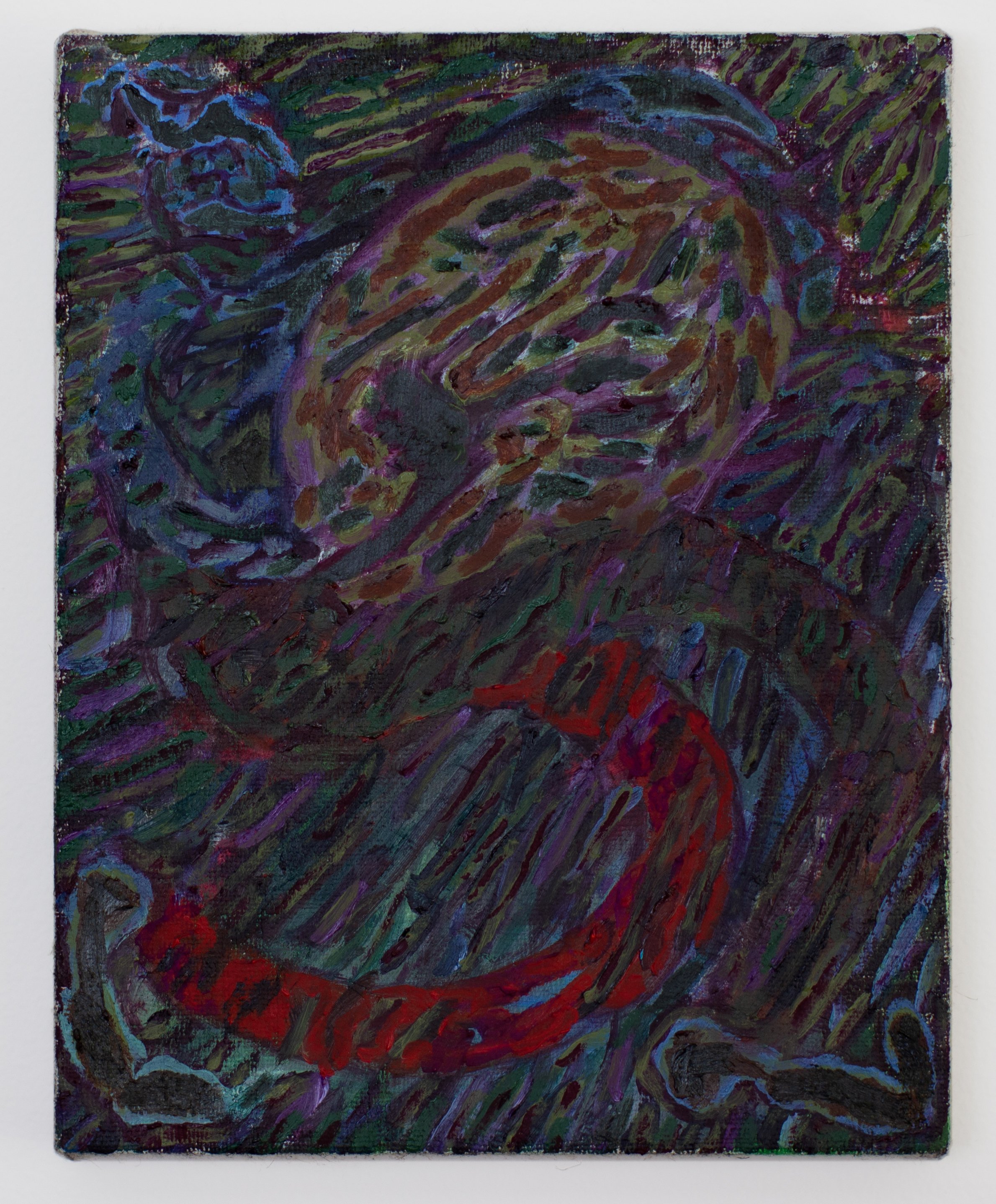   Joshua Bienko ,  Hit if From the Side , 2023, oil, 8 x 10” 