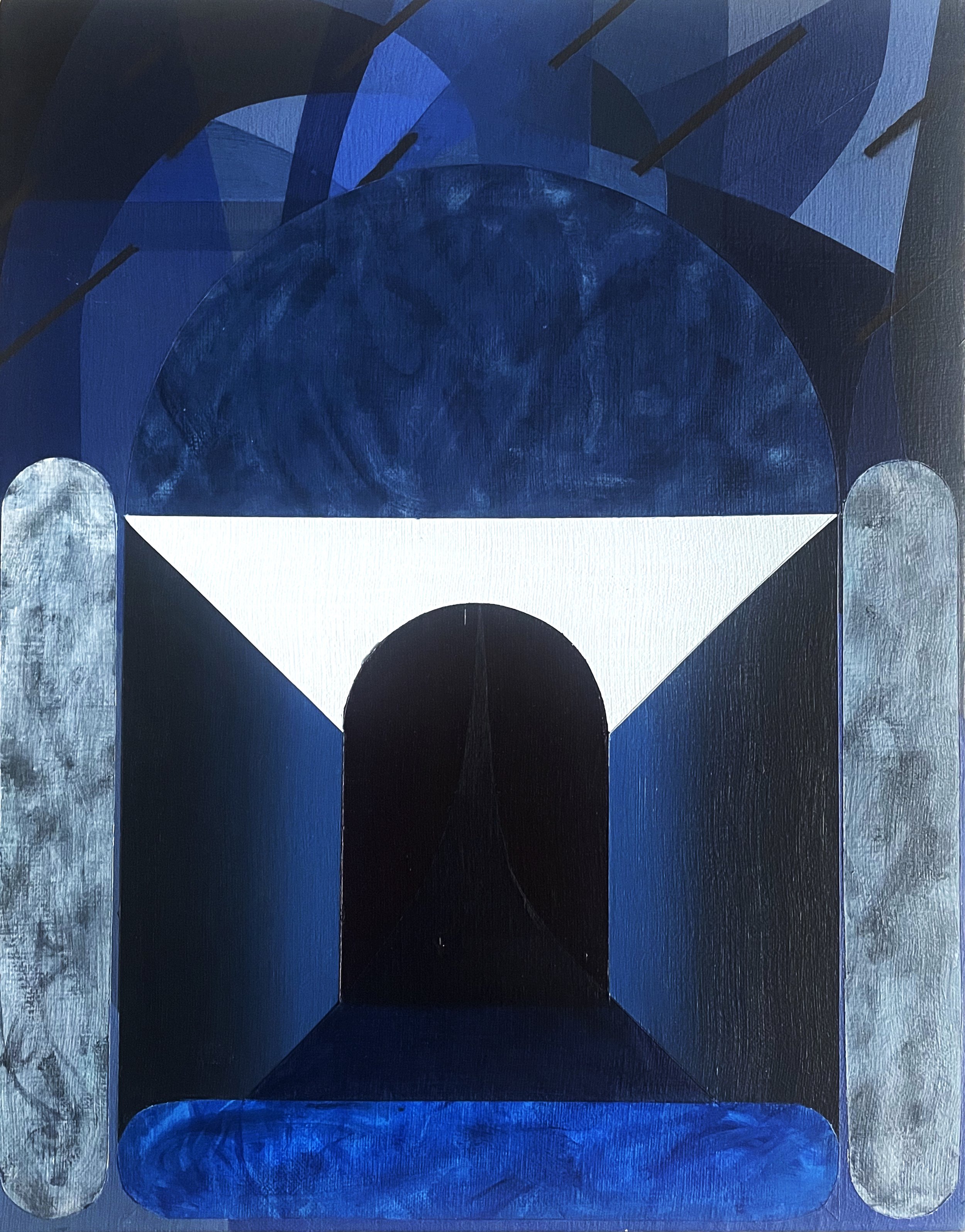   Sean Heiser ,  Untitled (Gate) , 2023, acrylic on linen, 11 x 14" 