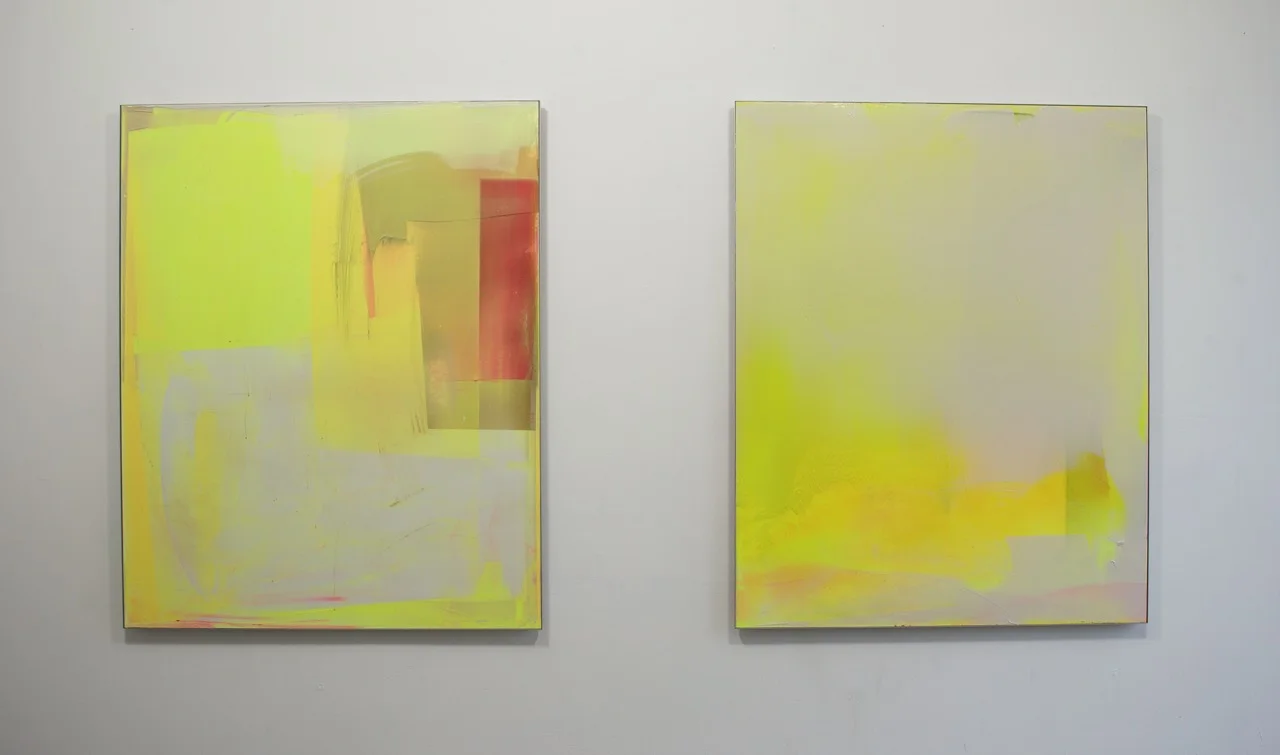 Yellow Compositions n°1 and n°2, each work 150x120cm, 2016/2017