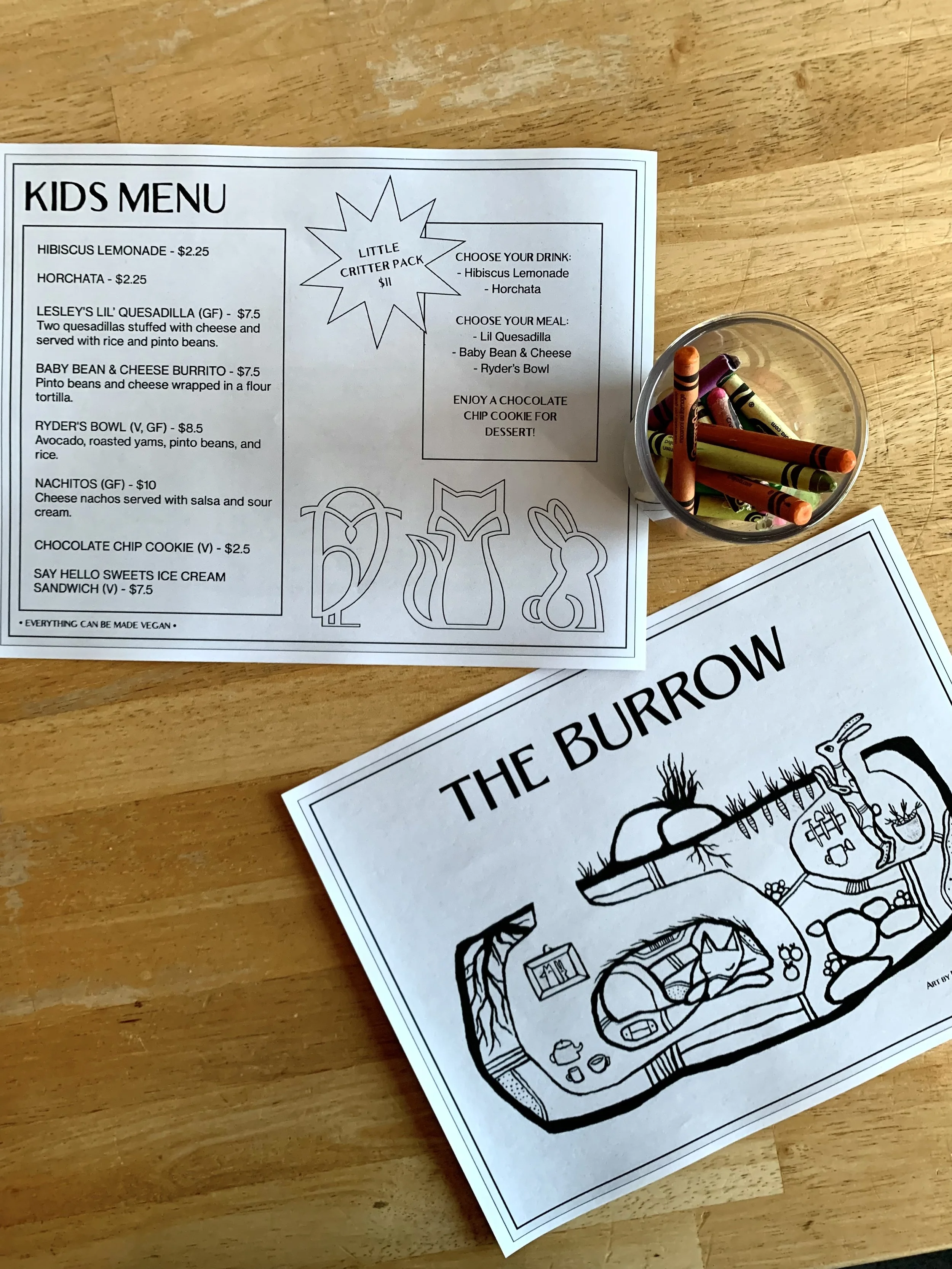 Kids Menu - Little Critter Pack