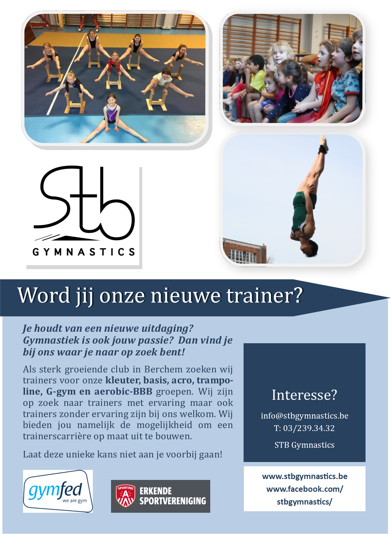 Gezocht: trainers en hulptrainers