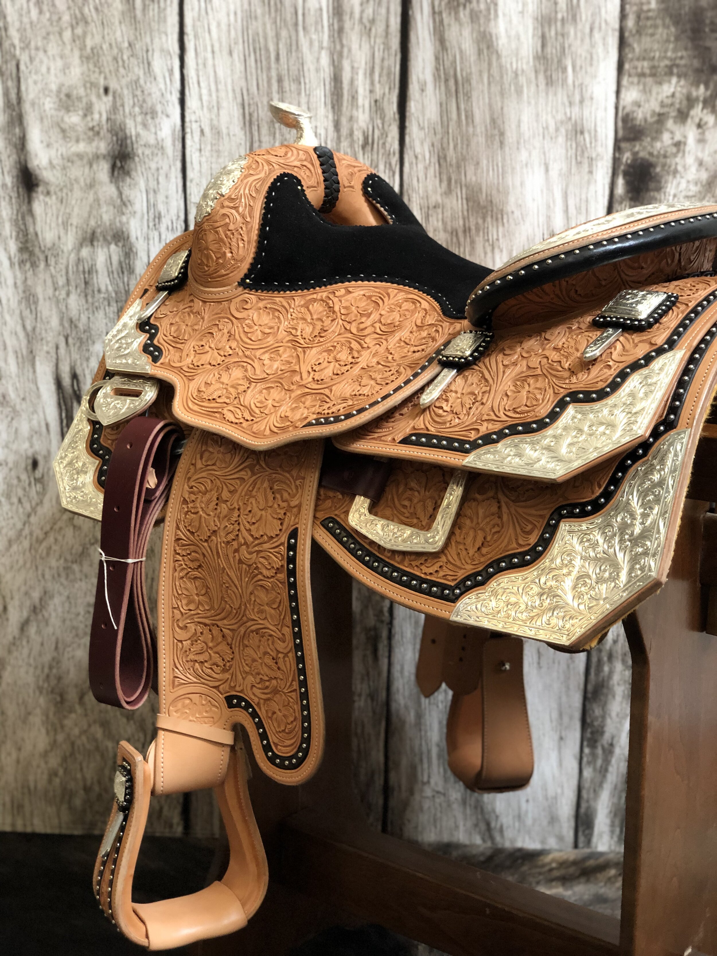 AJ Tack Wholesale Miniature Horse Saddle Genuine Tooled Leather 5 Seat Western Novelty