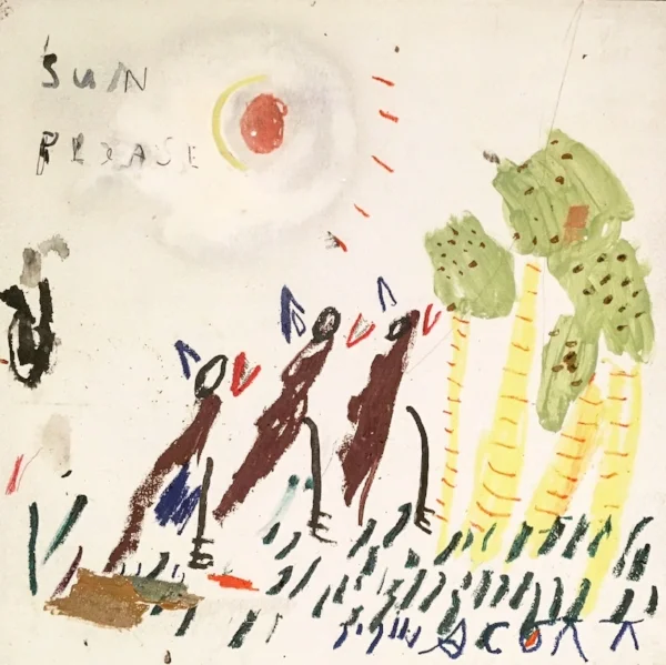 Sun Please.  25x25" mixed media on wood.