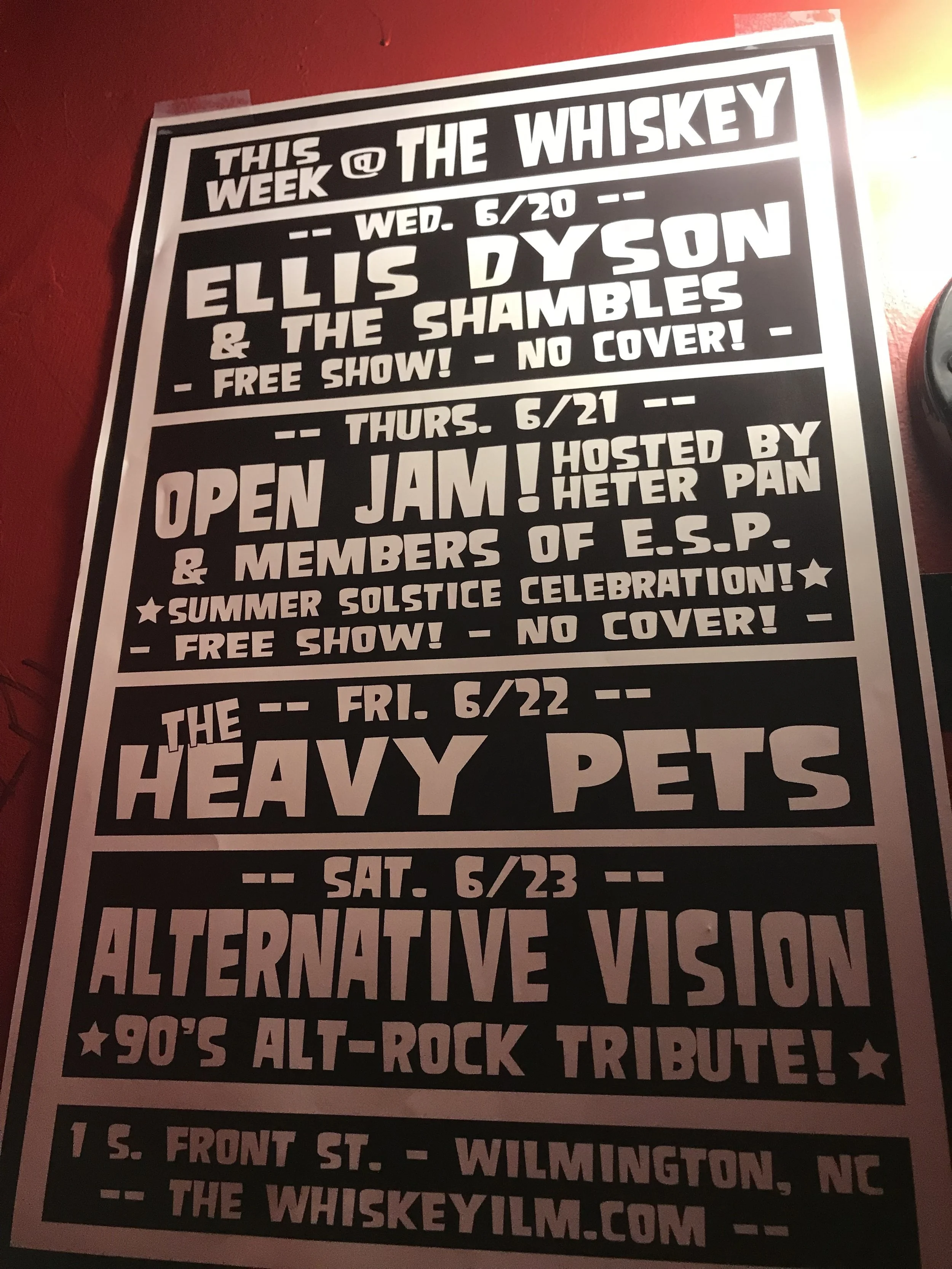 "This week at The Whiskey"