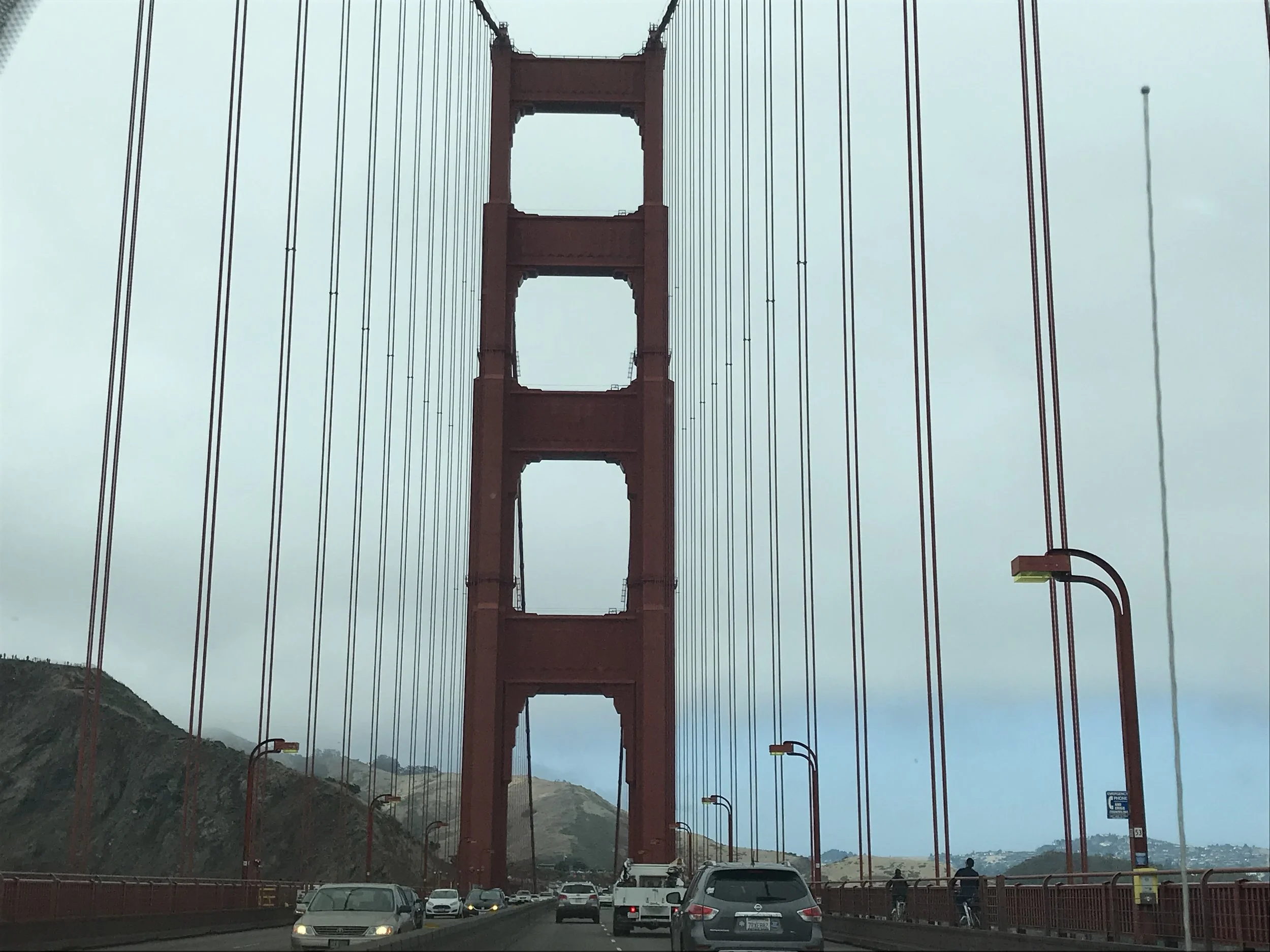 Leaving San Francisco via the Golden Gate Bridge