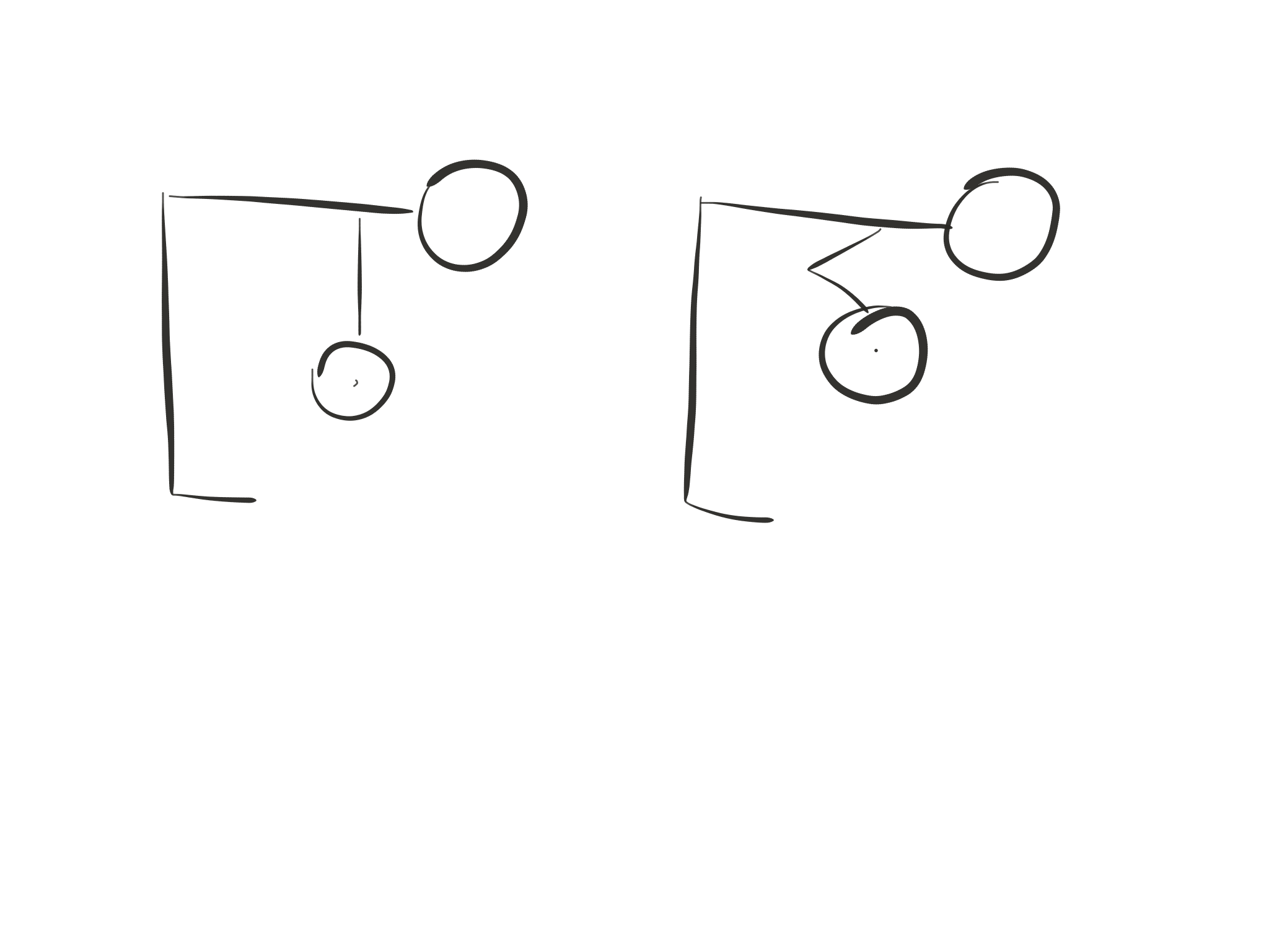 Stick figure diagram, bent over row