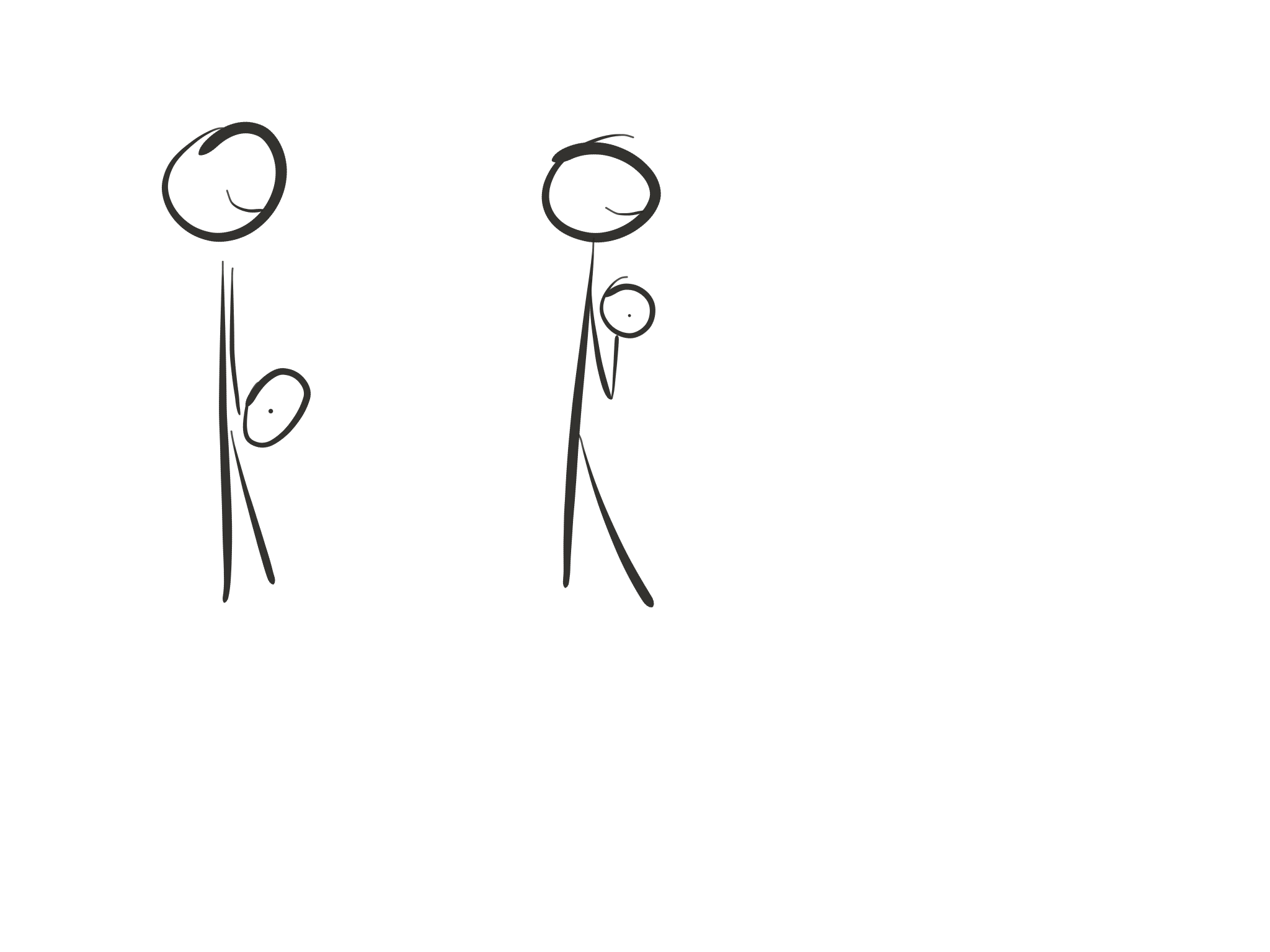 Stick figure diagram, barbell curl