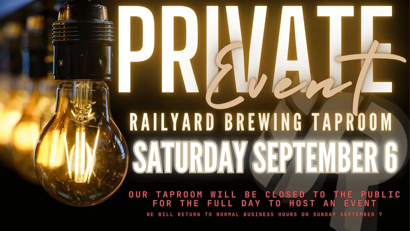🚨 𝗣𝗥𝗜𝗩𝗔𝗧𝗘 𝗘𝗩𝗘𝗡𝗧 𝗧𝗢𝗗𝗔𝗬 🚨

Heads up! Our taproom will be closed to the public 𝗙𝗢𝗥 𝗧𝗛𝗘 𝗙𝗨𝗟𝗟 𝗗𝗔𝗬 to host a private event.

𝗪𝗘 𝗪𝗜𝗟𝗟 𝗕𝗘 𝗕𝗔𝗖𝗞 to regular hours tomorrow (𝗦𝗨𝗡𝗗𝗔𝗬 𝗦𝗘𝗣𝗧𝗘𝗠𝗕𝗘𝗥 𝟳) at 𝟭𝟭: