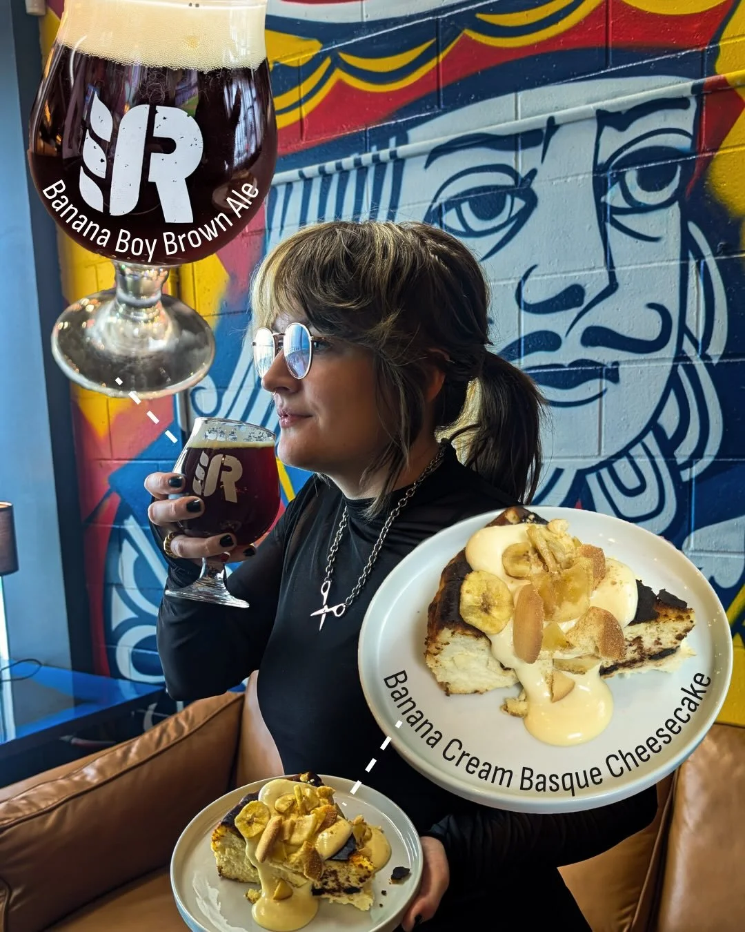 🍻 Artist Collab Series has launched! 🍻 

🍌 Banana Boy Brown Ale 
🎨 Can art by Brieanne Mikuska @tatsbybritneyspearz 
🍰 Pair your beer with our Banana Cream Basque Cheesecake 

Brieanne will be at our taproom from 5-9pm tonight for a meet + greet