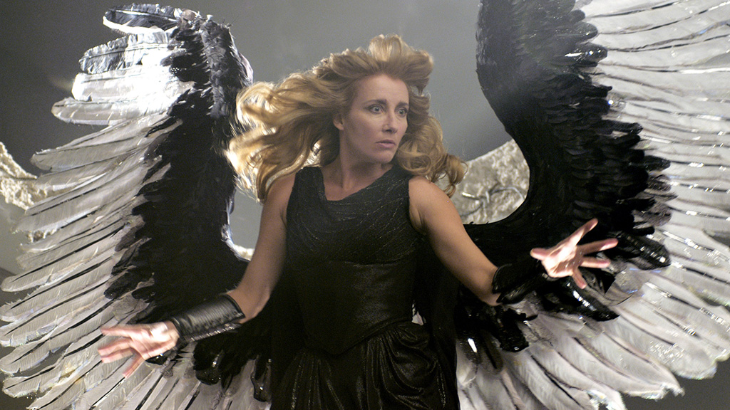 Get a load of this Nanny McPhee-looking-ass seraph!