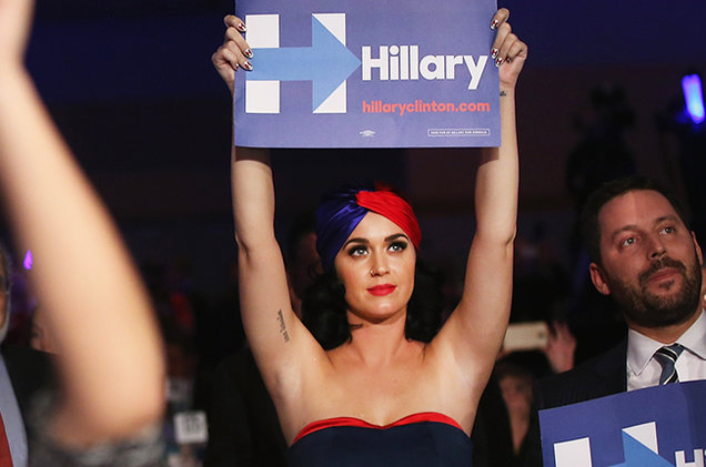 Plus she's got Katy Perry's vote. That's gotta be worth, what, 17 electoral votes at least?