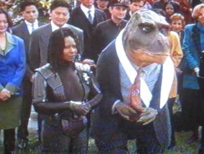 Even the Whoopi of Theodore Rex thinks this is a dumb idea for a movie.