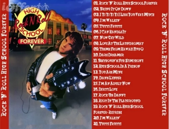 The Rock 'n' Roll High School Forever soundtrack is like the Saturday Night Fever soundtrack, in that they both feature music from films.