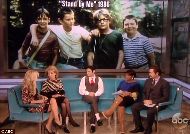 This picture of Nick Offerman and Corey Feldman on the set of The View makes me happy. 