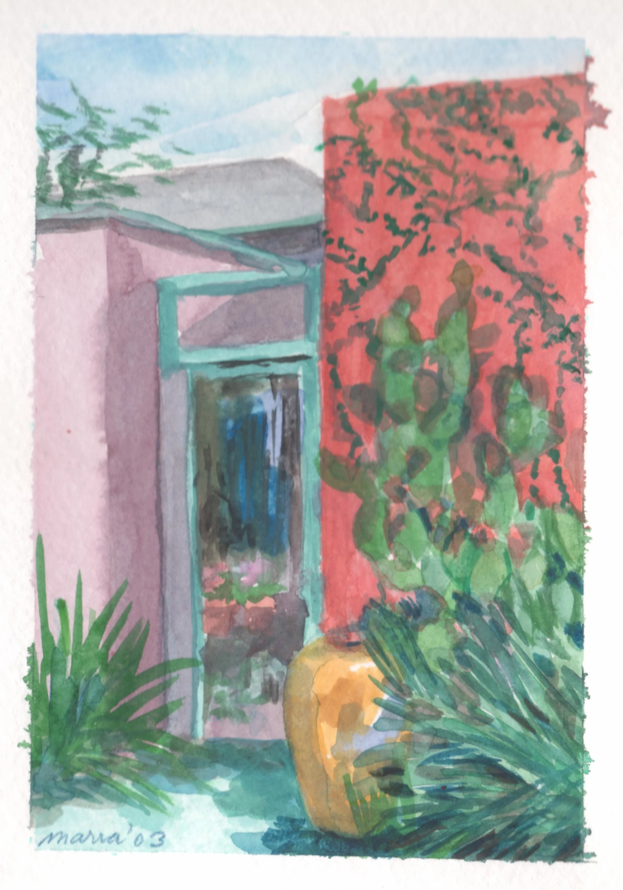 Green Door, Tucson (4"x7")