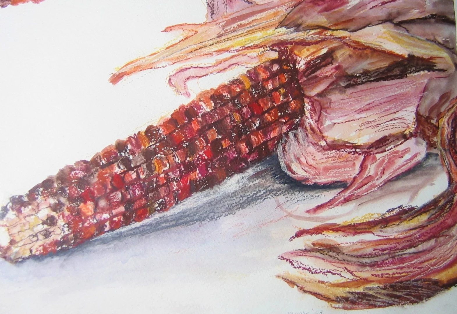 Kitchen Art; Indian Corn (10"x12")