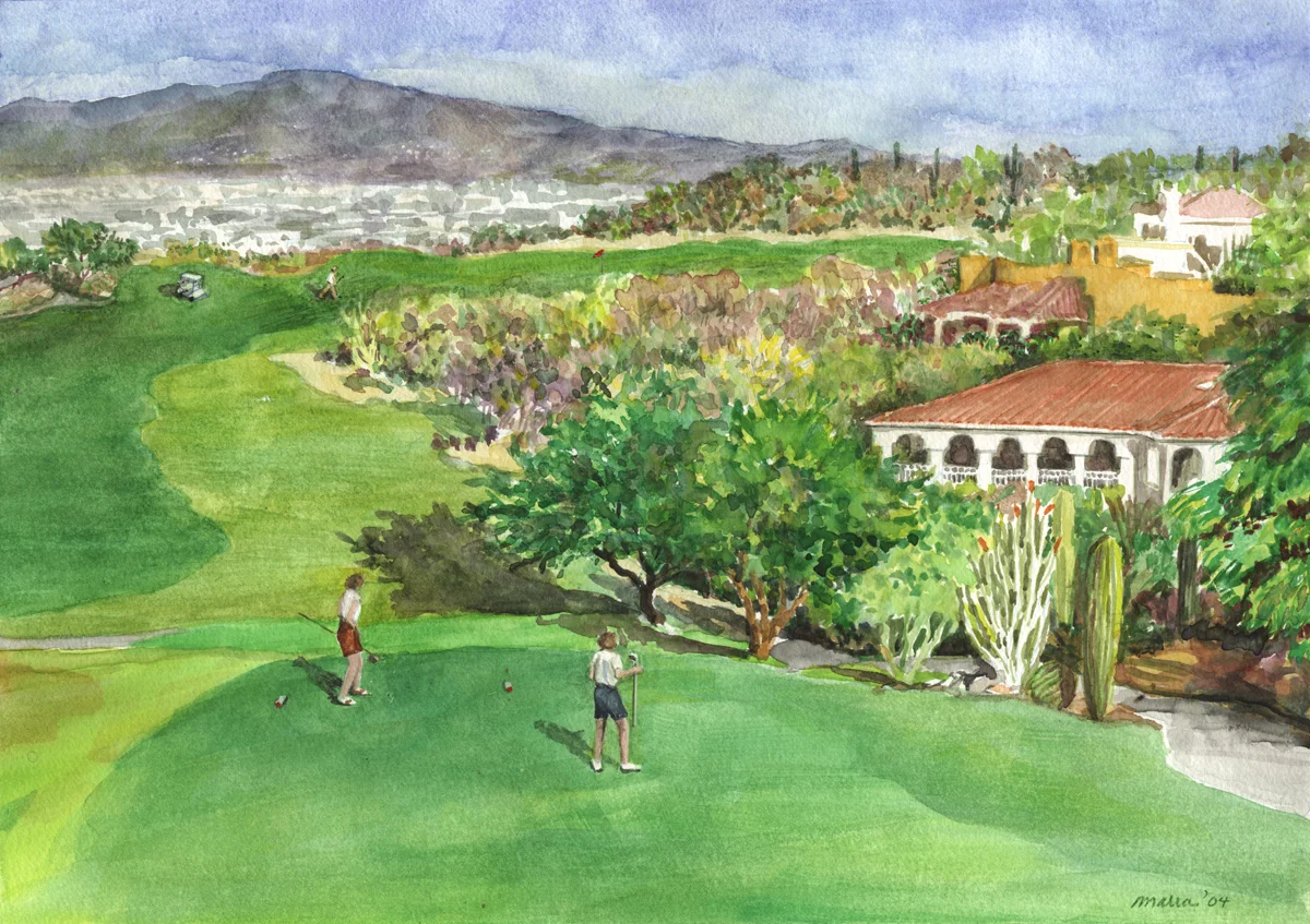 On the Tee, Starr Pass (14"x 10") Commission