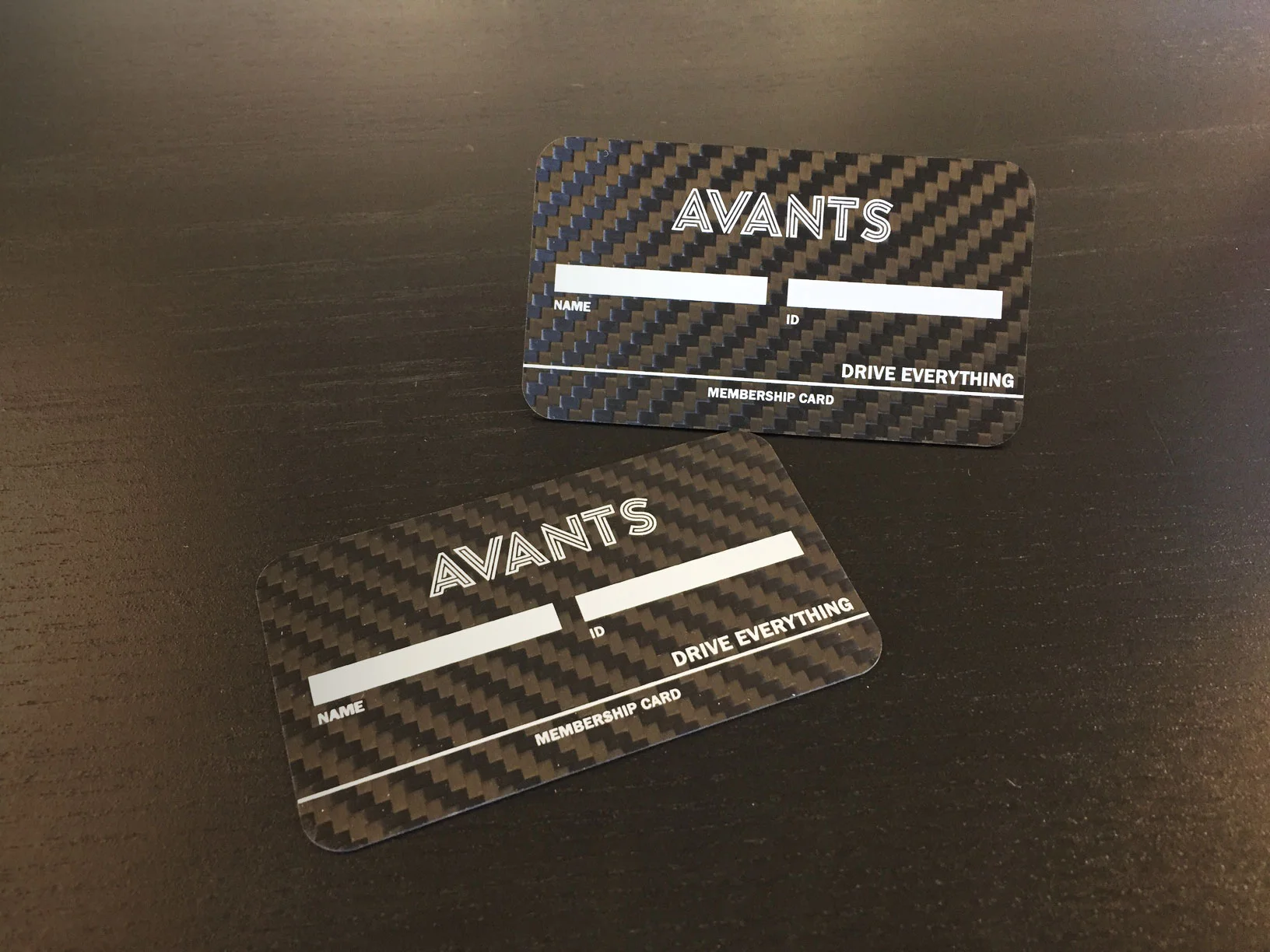 Avants Carbon Fiber Membership Cards