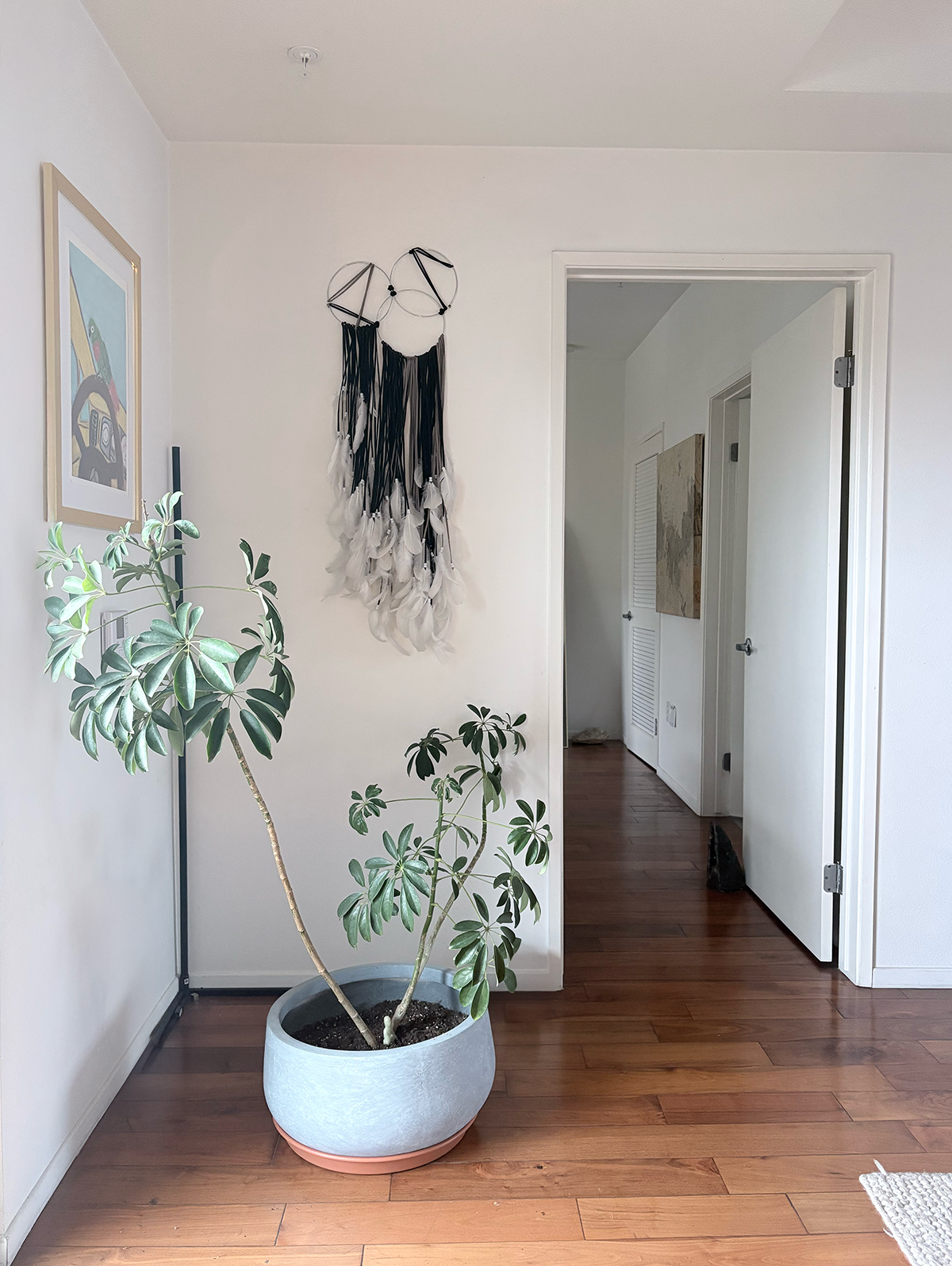 Modern Wall Hanging in Silver