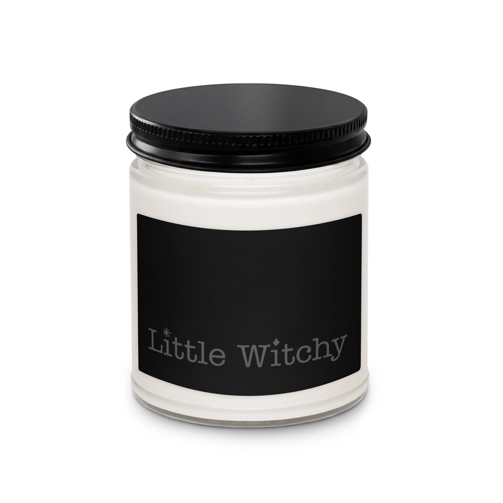 Little Witchy Scented Soy Candle with lid on white background