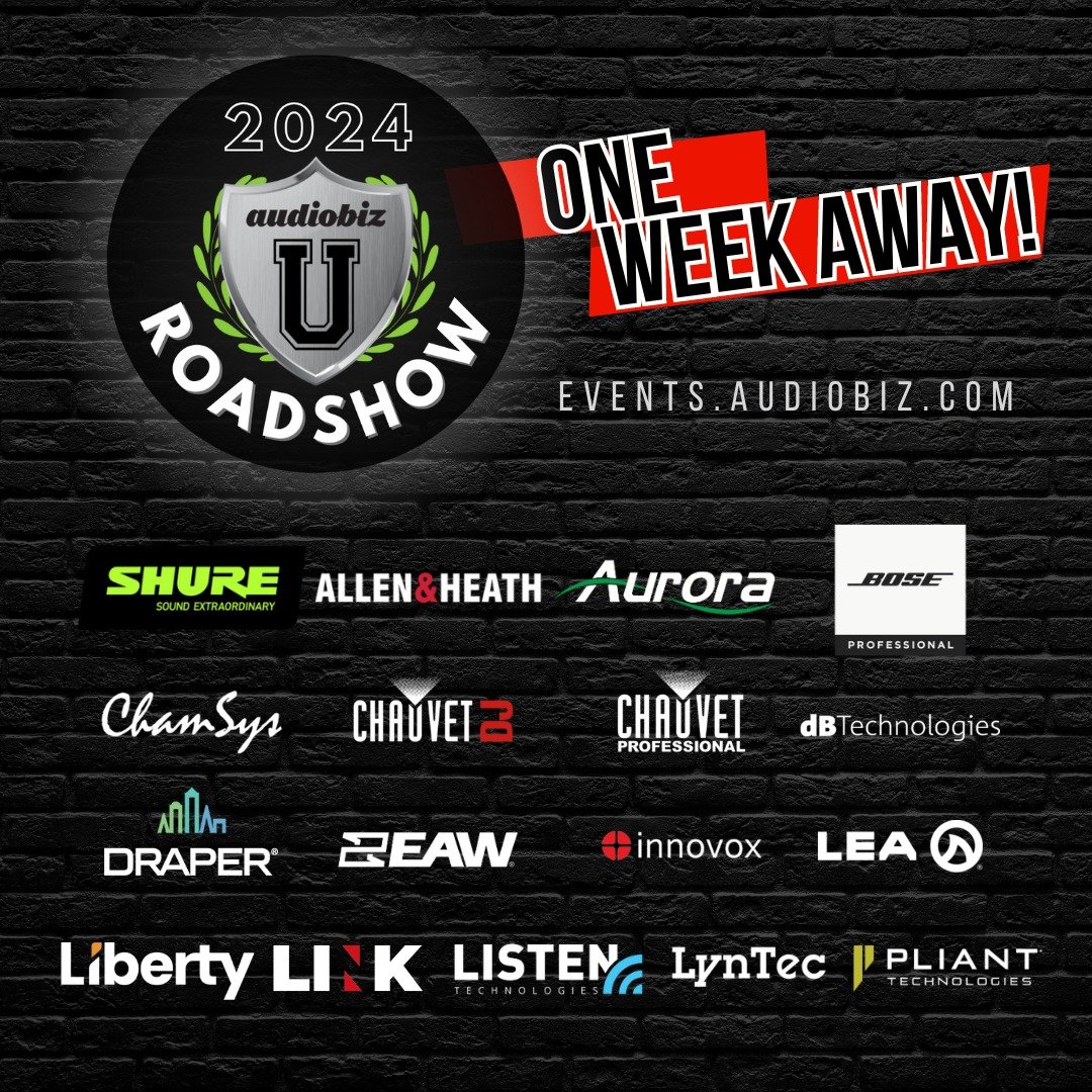 Only ONE WEEK left to secure your spot at the Audio Biz Roadshow!

Don't miss out on the chance to experience our top-notch brand partners showcasing their latest products, exclusive trainings, and CTS RU courses!

Join us in Chicago on May 6 &amp; 7