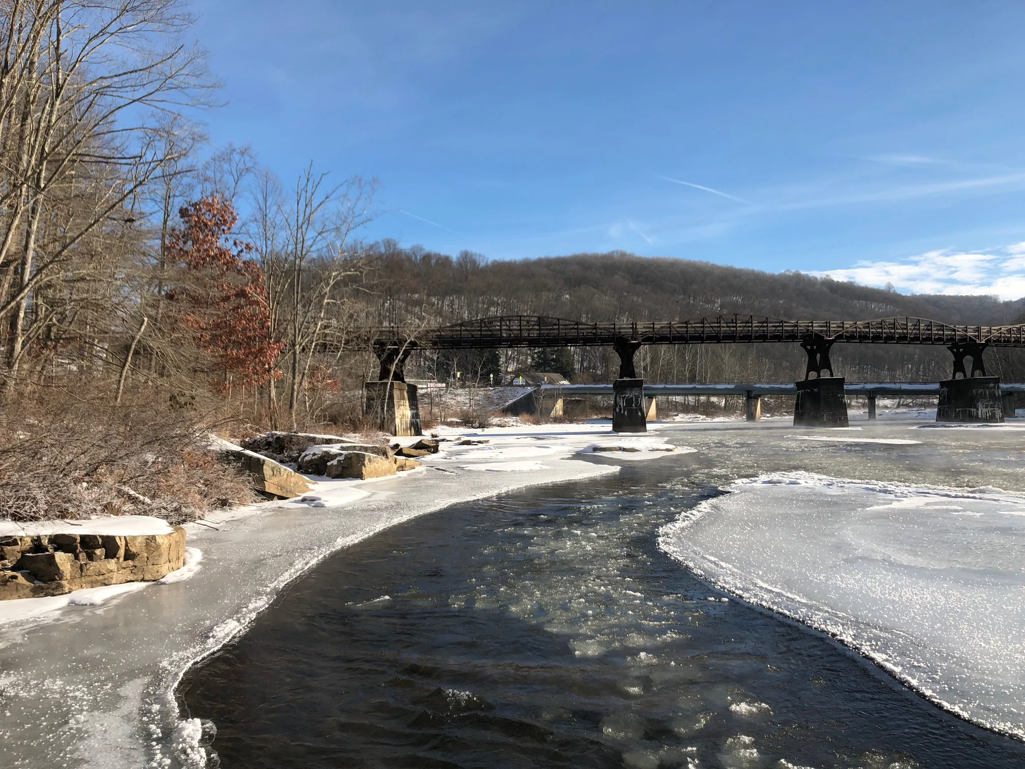 An icy Youghiogheny River at Ohiopyle, Pennsylvania (January 2018).